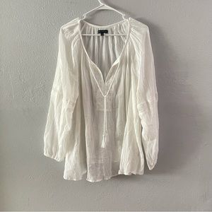 Lane Bryant Gauzy Peasant Blouse Plus Size